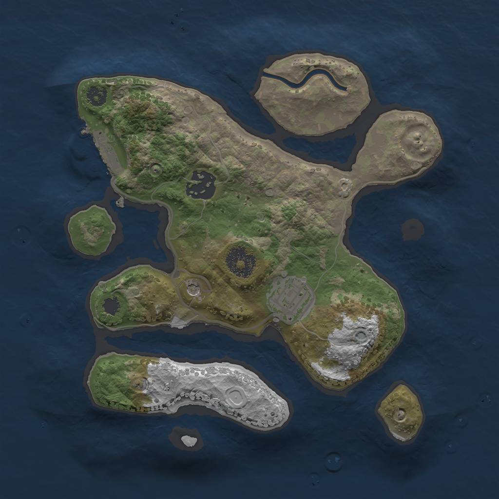 Rust Map: Procedural Map, Size: 2500, Seed: 11691, 9 Monuments