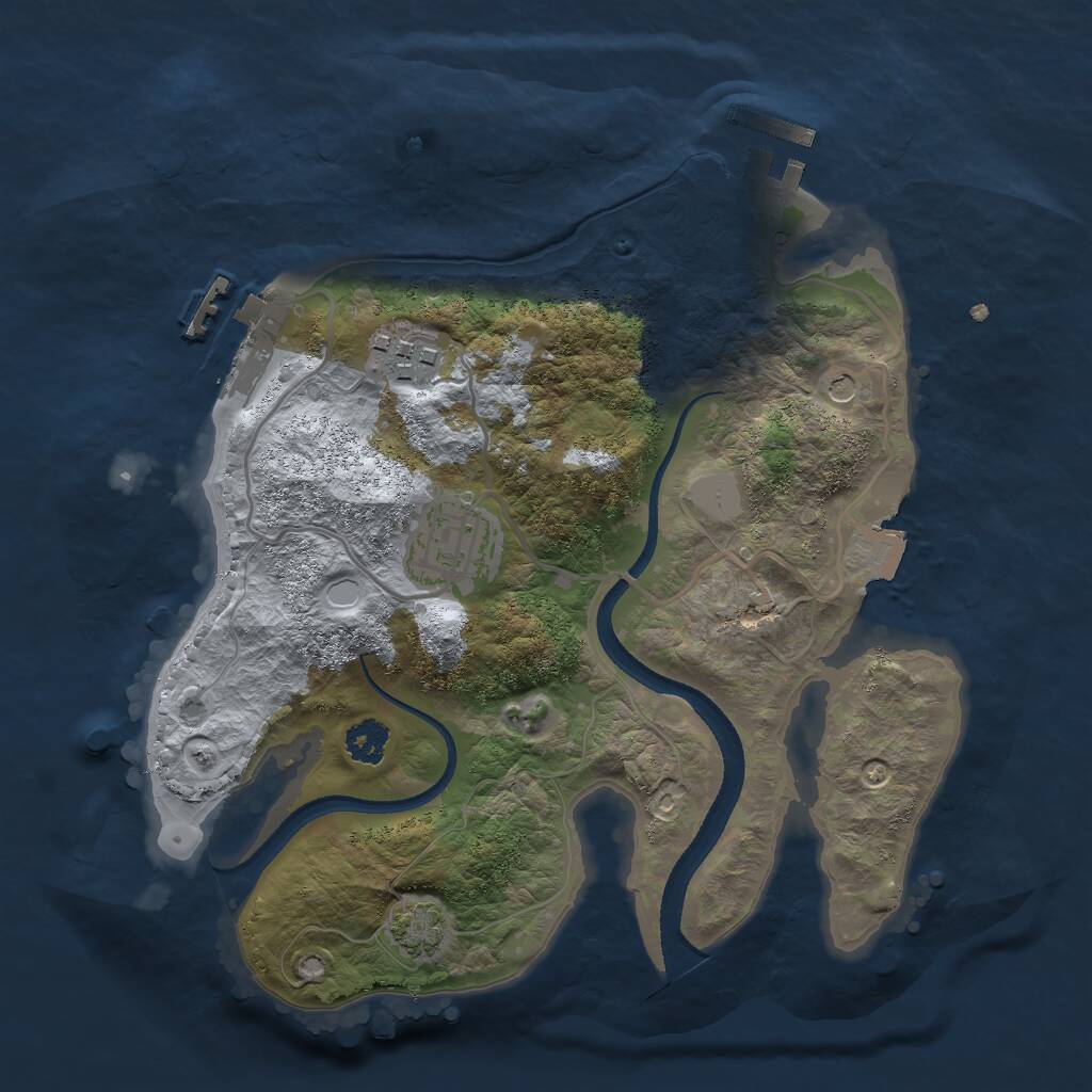 Rust Map: Procedural Map, Size: 2500, Seed: 1772958886, 7 Monuments