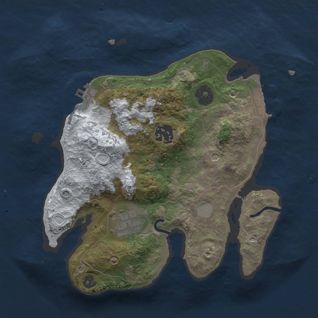 Rust Map: Procedural Map, Size: 2500, Seed: 1772958886, 10 Monuments