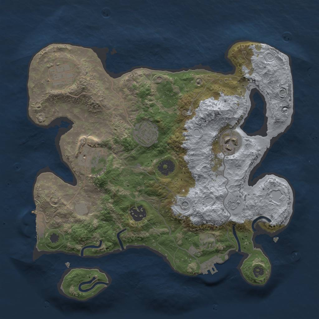 Rust Map: Procedural Map, Size: 3000, Seed: 1769310619, 12 Monuments