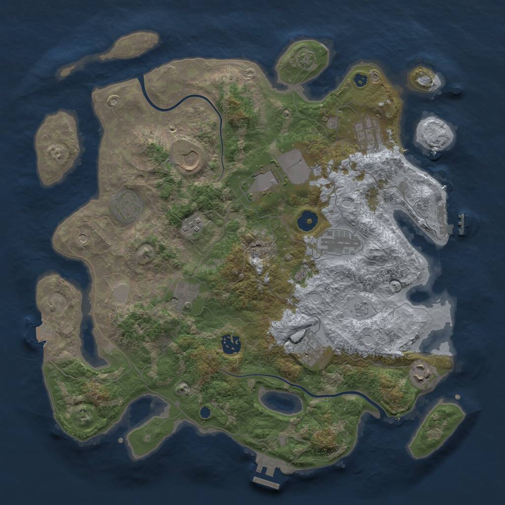 Rust Map: Procedural Map, Size: 3800, Seed: 52347324, 16 Monuments