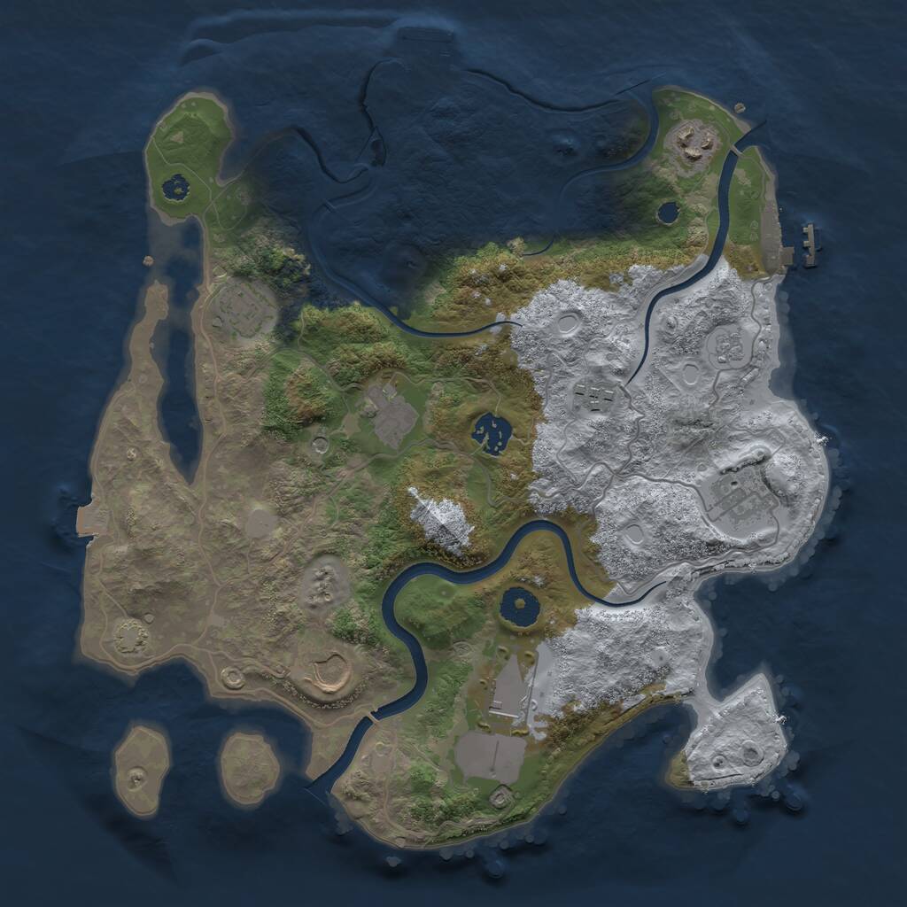 Rust Map: Procedural Map, Size: 3500, Seed: 582039, 14 Monuments