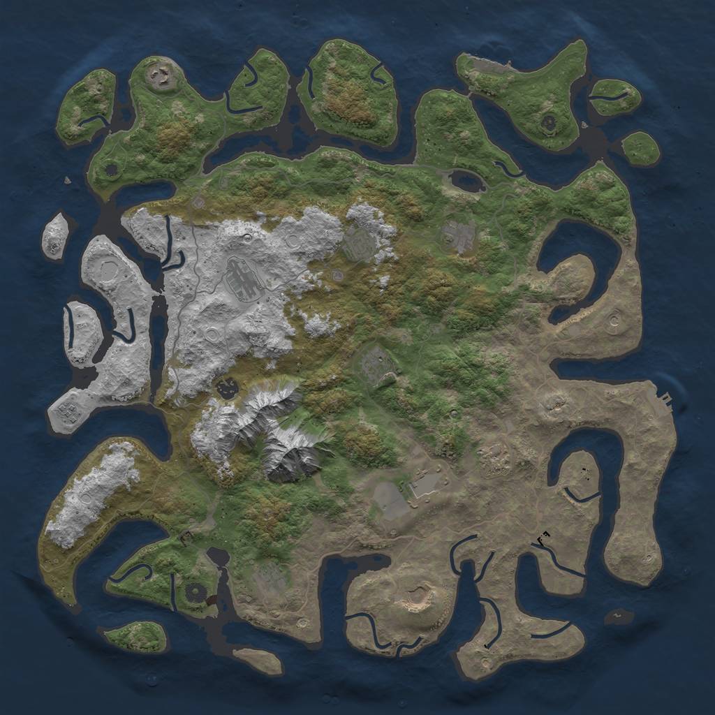 Rust Map: Procedural Map, Size: 5000, Seed: 974511731, 19 Monuments