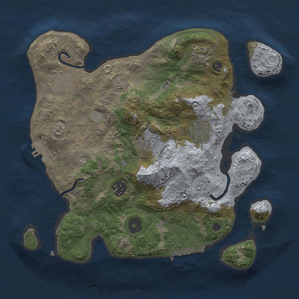 Rust Map: Procedural Map, Size: 3000, Seed: 51684951, 12 Monuments
