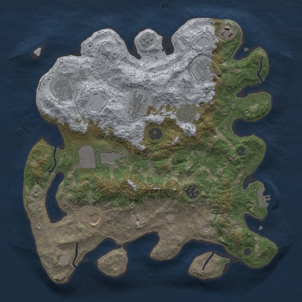 Rust Map: Procedural Map, Size: 3500, Seed: 48473738, 15 Monuments