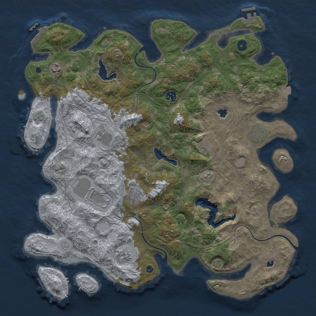 Rust Map: Procedural Map, Size: 4500, Seed: 134, 15 Monuments