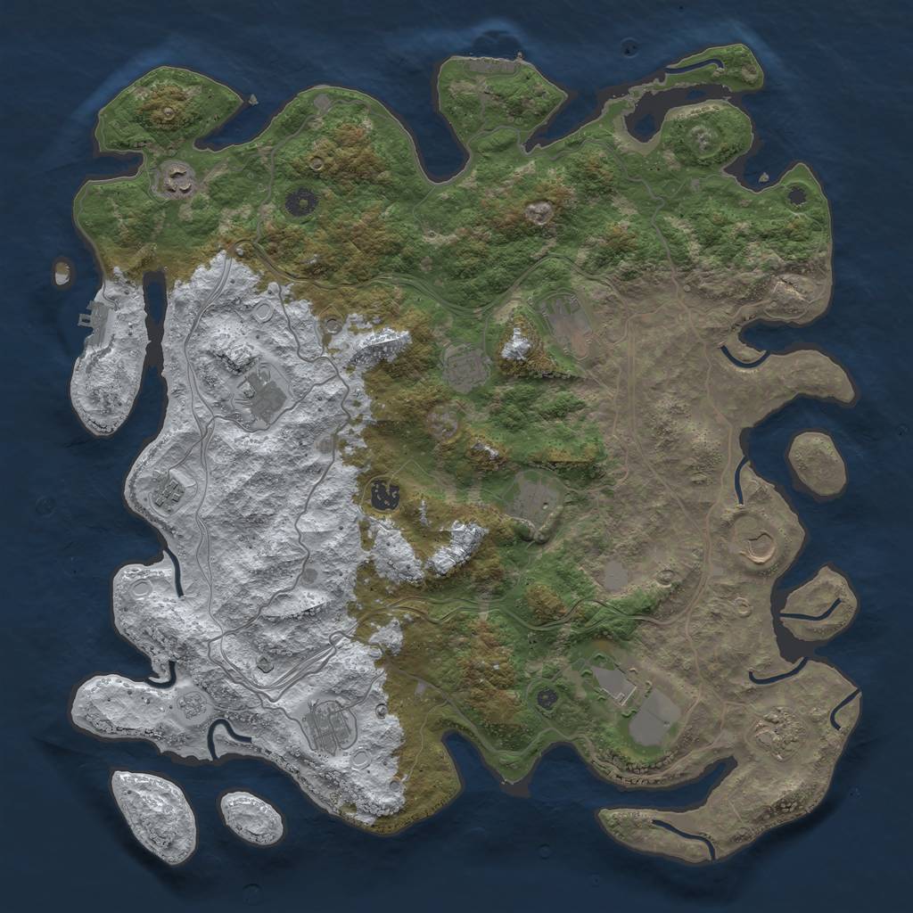 Rust Map: Procedural Map, Size: 4500, Seed: 134, 20 Monuments