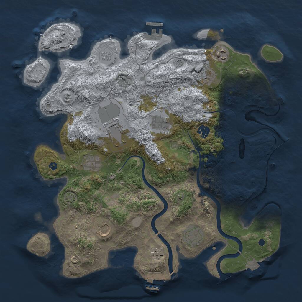 Rust Map: Procedural Map, Size: 3700, Seed: 979371760, 15 Monuments