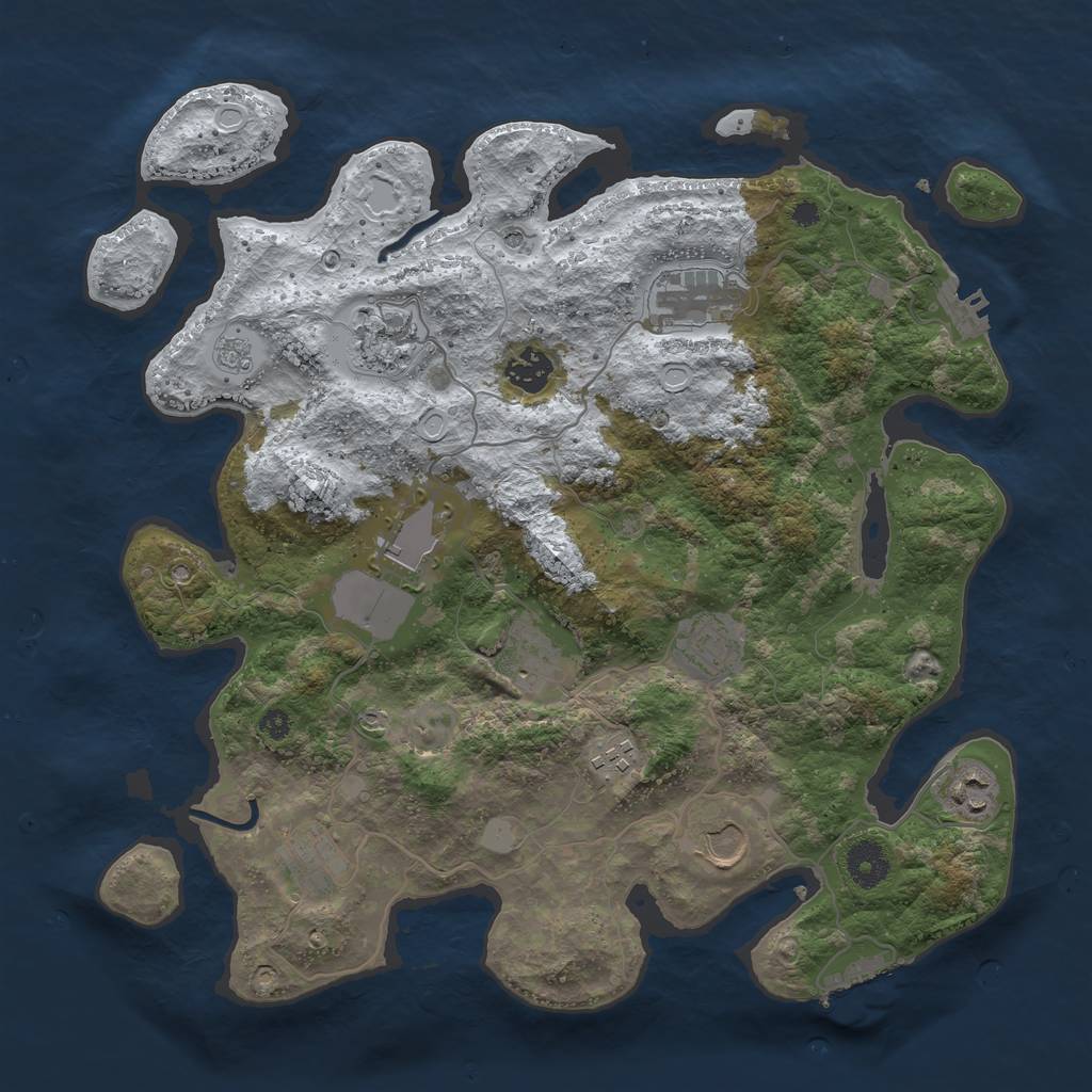 Rust Map: Procedural Map, Size: 3700, Seed: 979371760, 19 Monuments