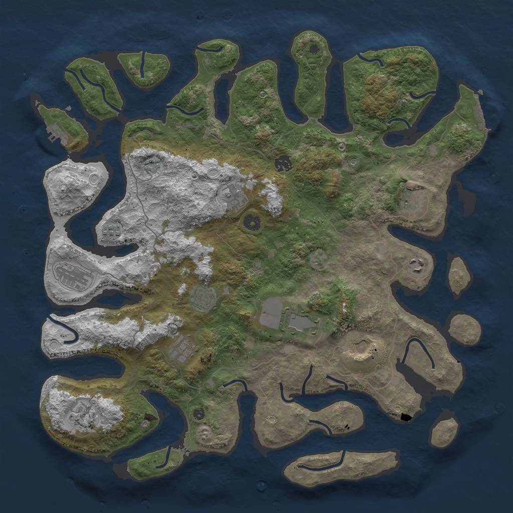 Rust Map: Procedural Map, Size: 4500, Seed: 979, 19 Monuments