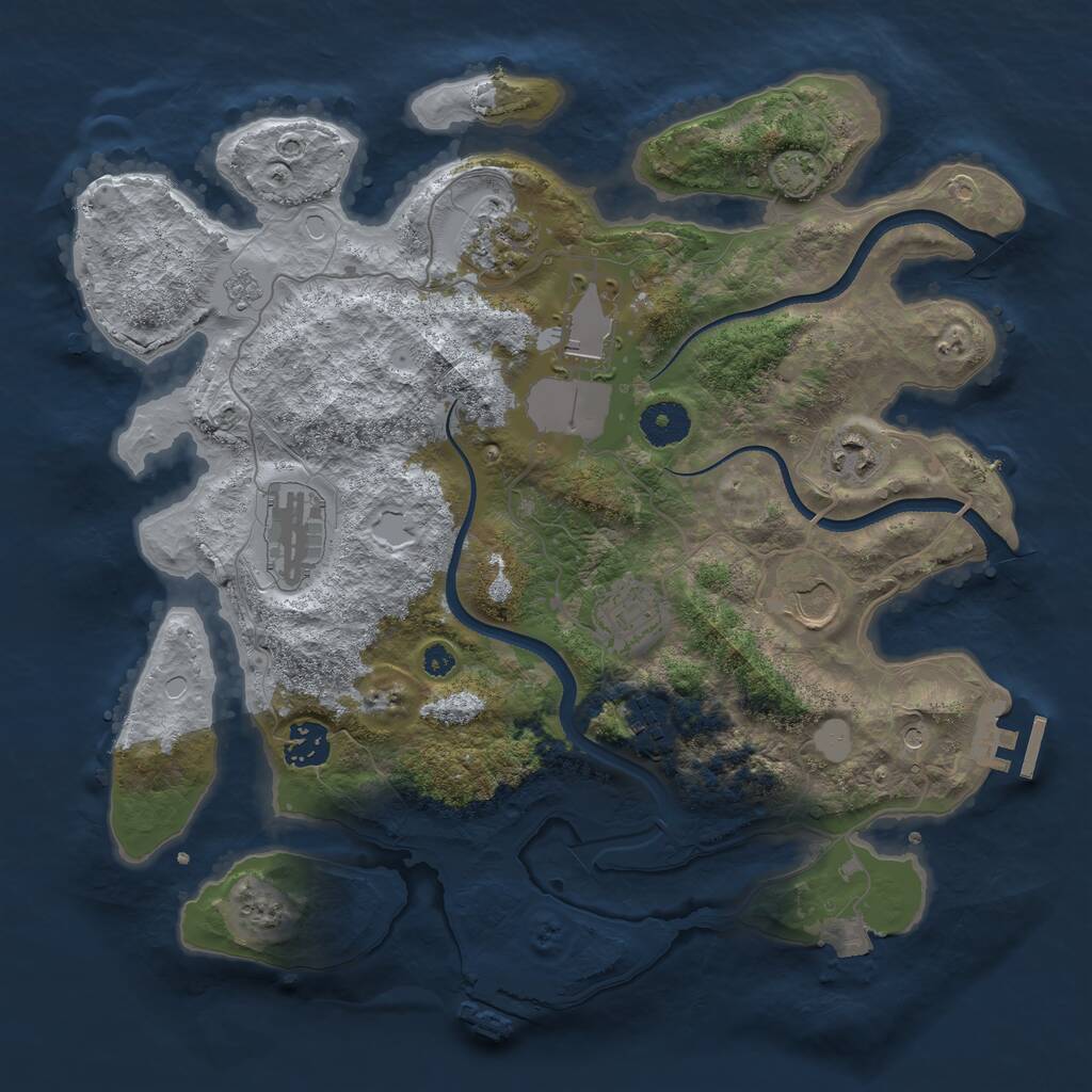 Rust Map: Procedural Map, Size: 3500, Seed: 56319742, 14 Monuments
