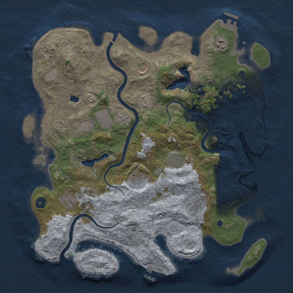 Rust Map: Procedural Map, Size: 4000, Seed: 84623, 15 Monuments