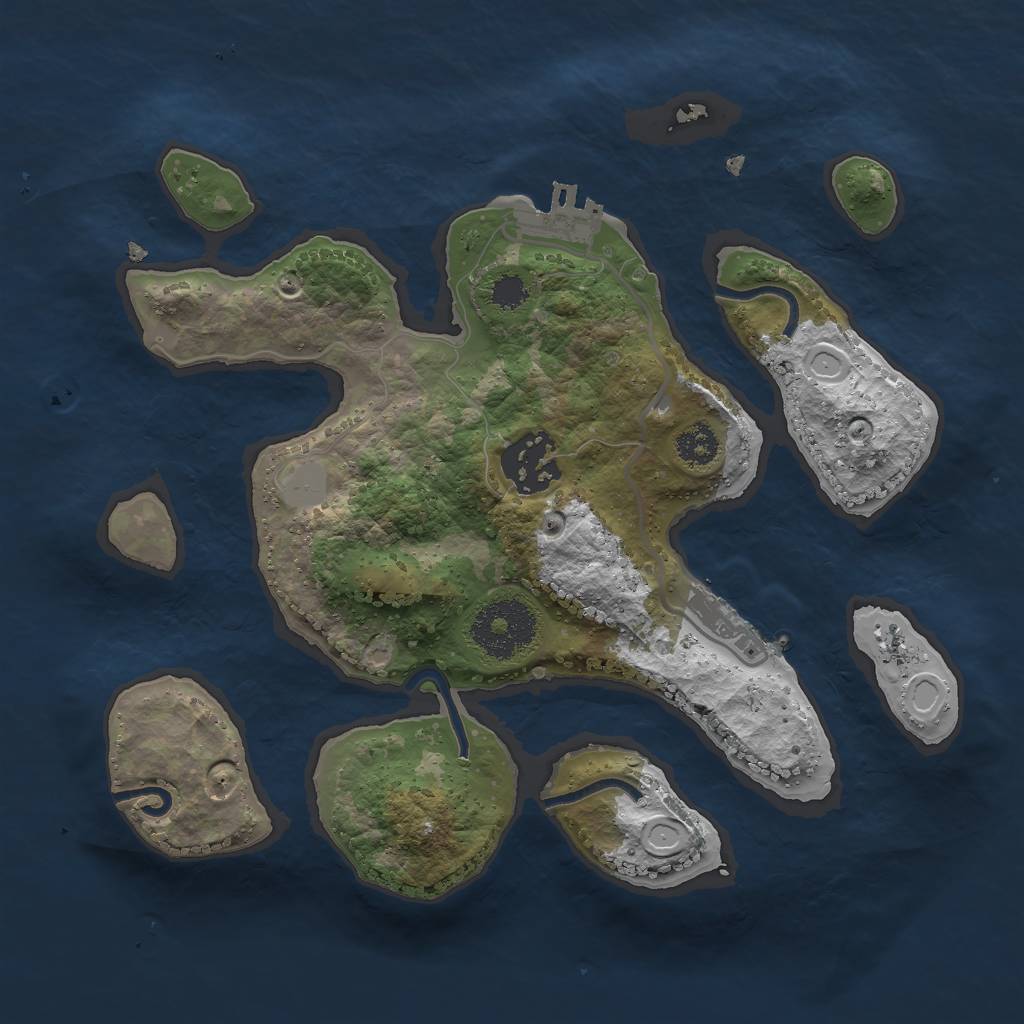 Rust Map: Procedural Map, Size: 2549, Seed: 11131948, 8 Monuments