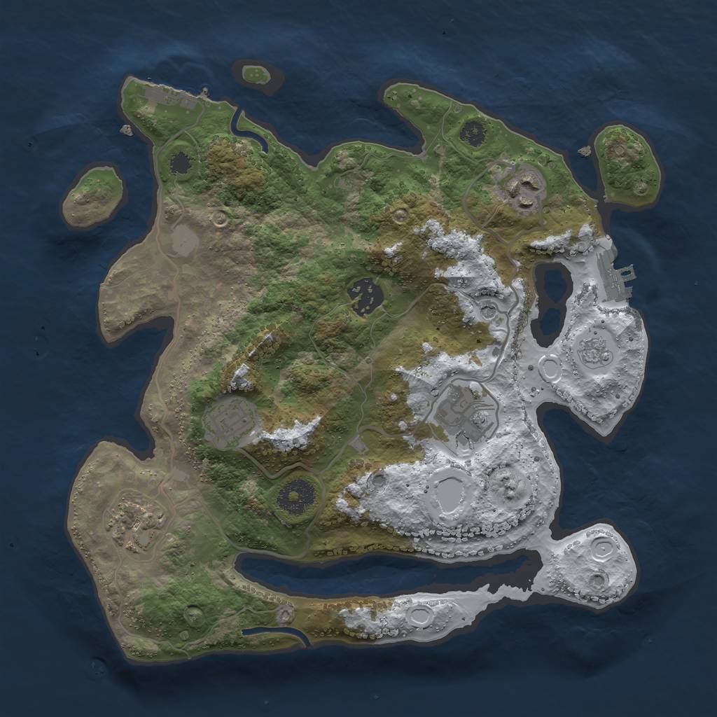 Rust Map: Procedural Map, Size: 3000, Seed: 1038, 14 Monuments