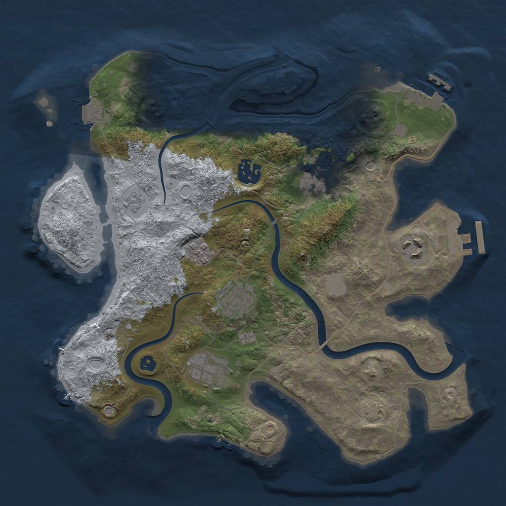 Rust Map: Procedural Map, Size: 3100, Seed: 21770, 12 Monuments