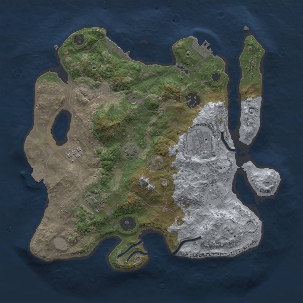 Rust Map: Procedural Map, Size: 3000, Seed: 345034472, 12 Monuments