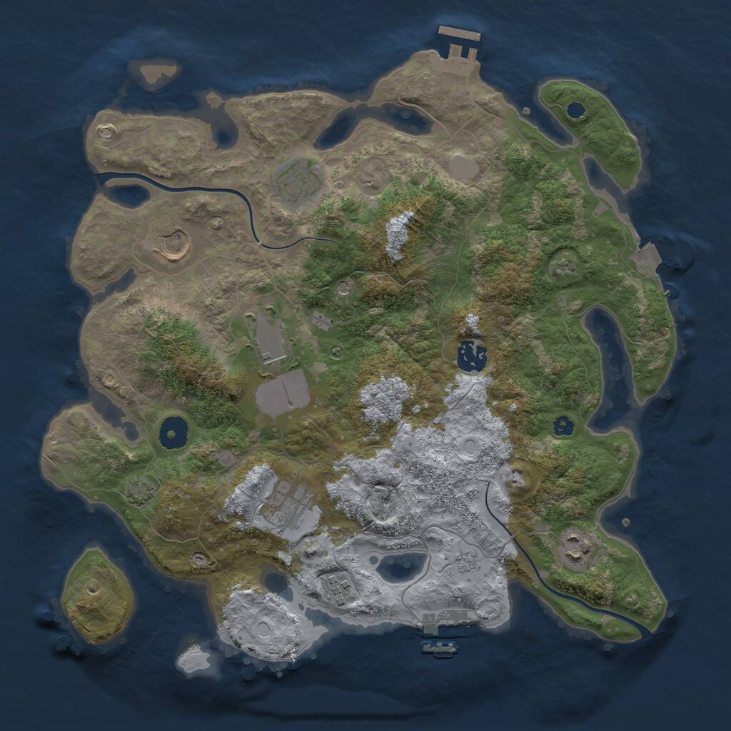 Rust Map: Procedural Map, Size: 3525, Seed: 223080, 13 Monuments