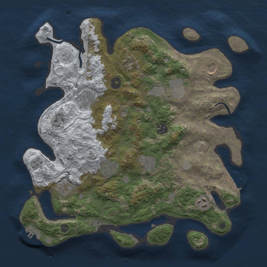 Rust Map: Procedural Map, Size: 3500, Seed: 2013326796, 19 Monuments