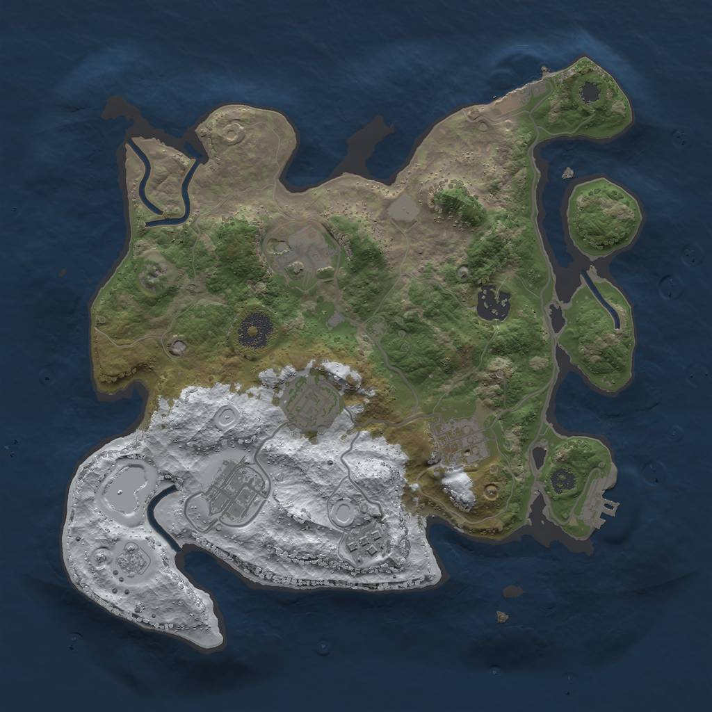 Rust Map: Procedural Map, Size: 3000, Seed: 538484, 14 Monuments