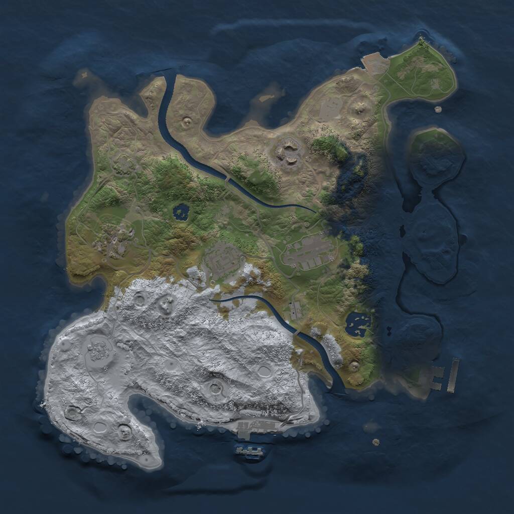 Rust Map: Procedural Map, Size: 3000, Seed: 538484, 11 Monuments