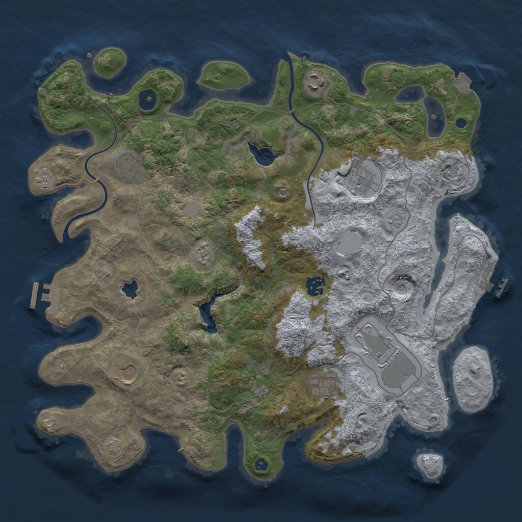 Rust Map: Procedural Map, Size: 4000, Seed: 1610987502, 14 Monuments