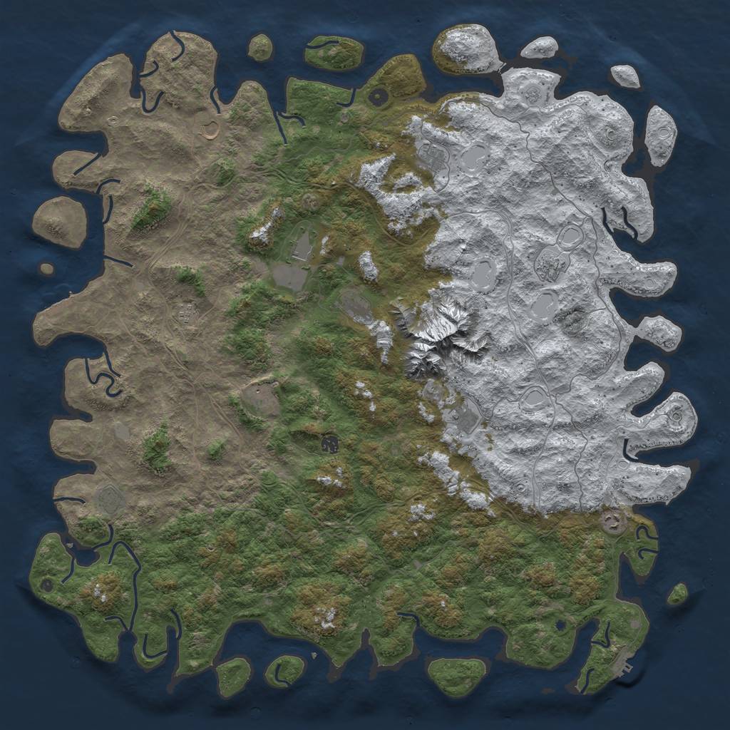 Rust Map: Procedural Map, Size: 6000, Seed: 61003062, 20 Monuments
