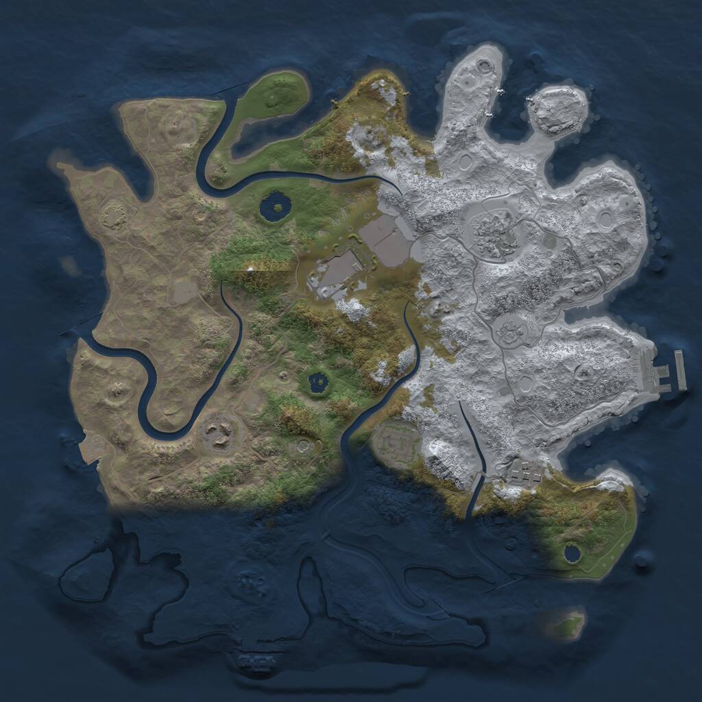 Rust Map: Procedural Map, Size: 3500, Seed: 1447604211, 11 Monuments