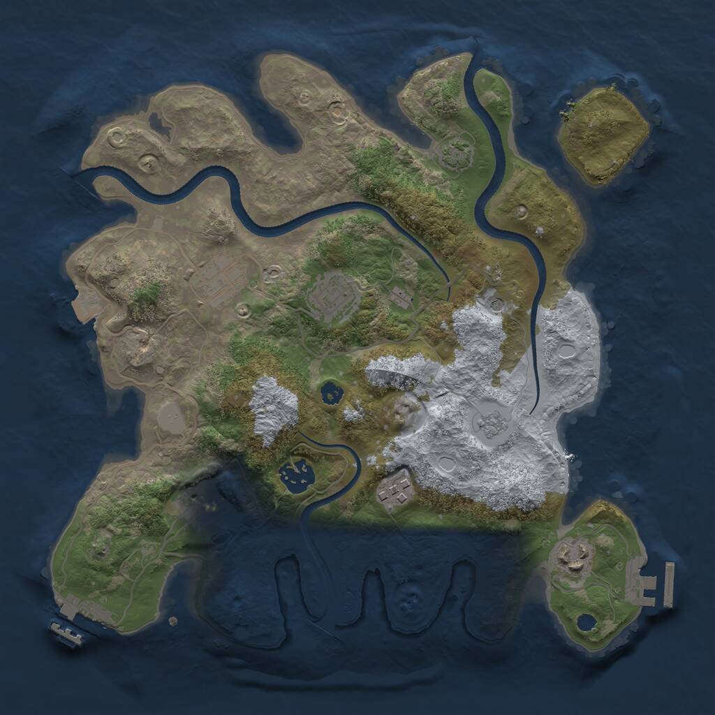 Rust Map: Procedural Map, Size: 3200, Seed: 65489, 12 Monuments