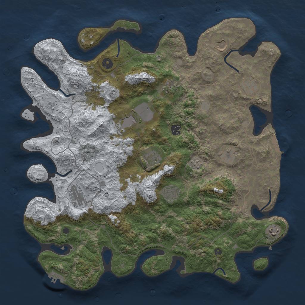 Rust Map: Procedural Map, Size: 4200, Seed: 11883377, 20 Monuments