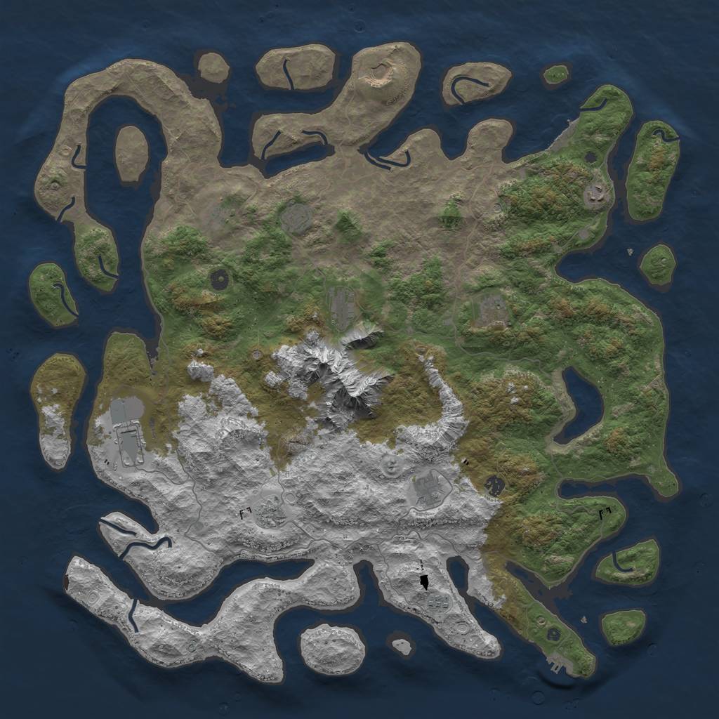 Rust Map: Procedural Map, Size: 5500, Seed: 6738, 19 Monuments