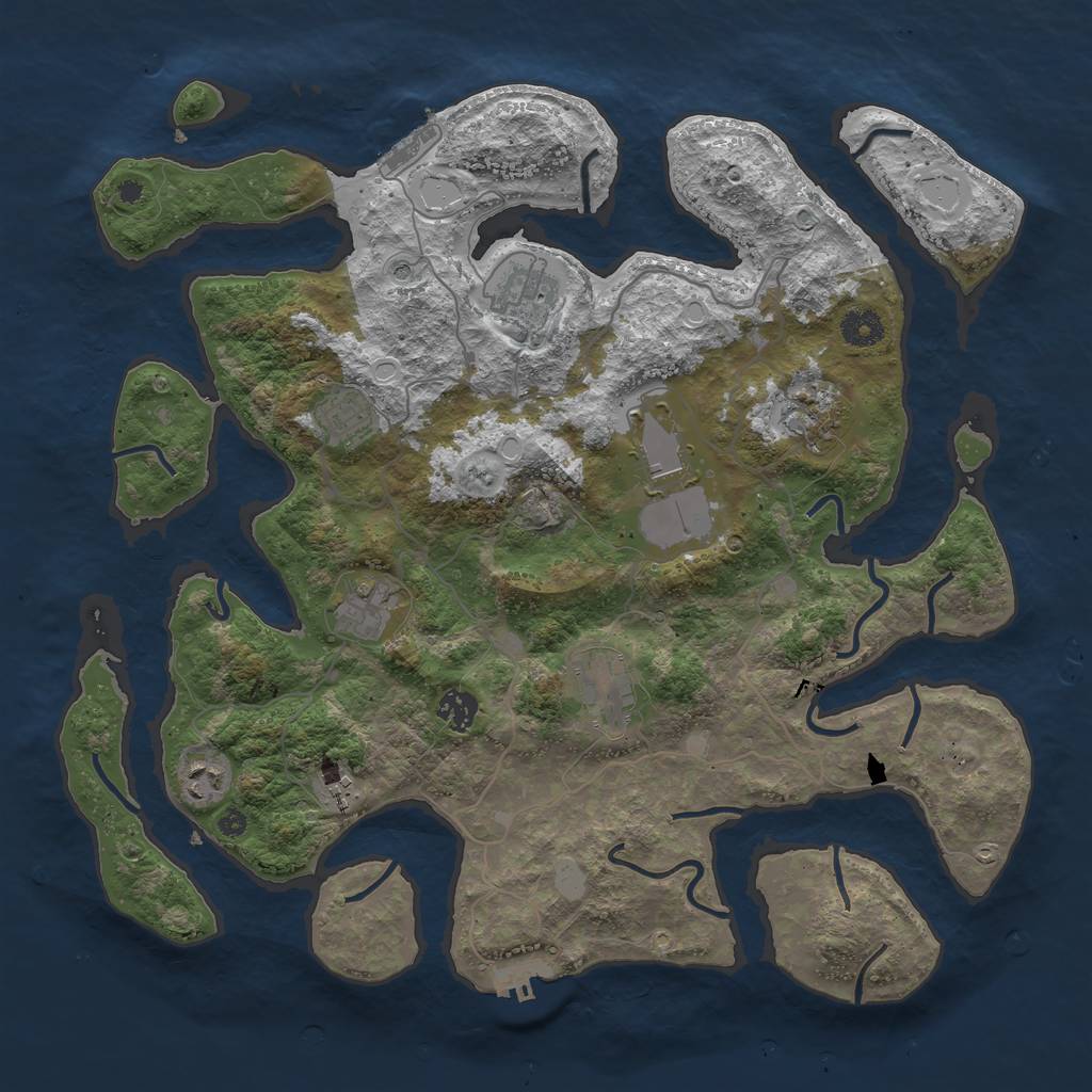 Rust Map: Procedural Map, Size: 4000, Seed: 29456, 17 Monuments
