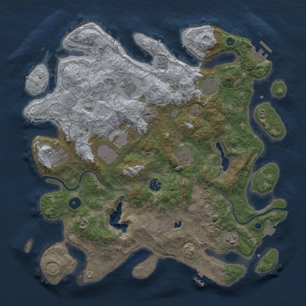 Rust Map: Procedural Map, Size: 4000, Seed: 32277430, 14 Monuments