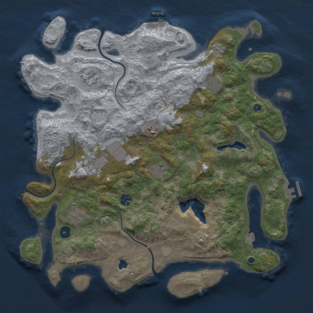 Rust Map: Procedural Map, Size: 4100, Seed: 1611, 14 Monuments