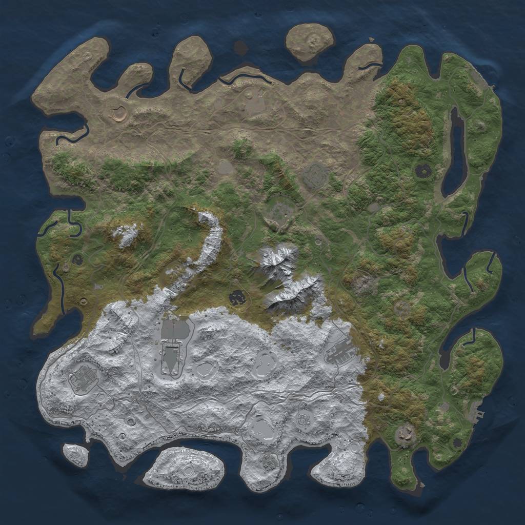 Rust Map: Procedural Map, Size: 5000, Seed: 475802019, 20 Monuments