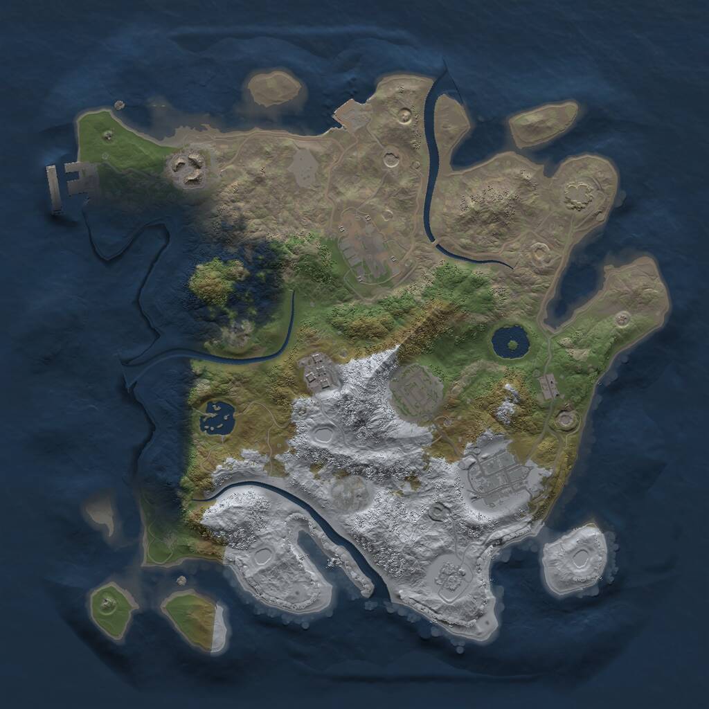 Rust Map: Procedural Map, Size: 3000, Seed: 1972345111, 11 Monuments