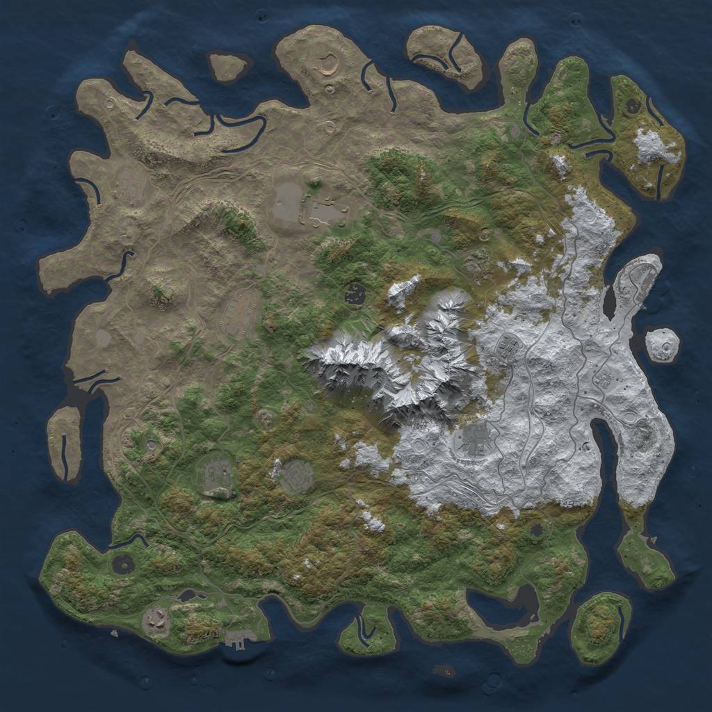 Rust Map: Procedural Map, Size: 5000, Seed: 2026851930, 20 Monuments