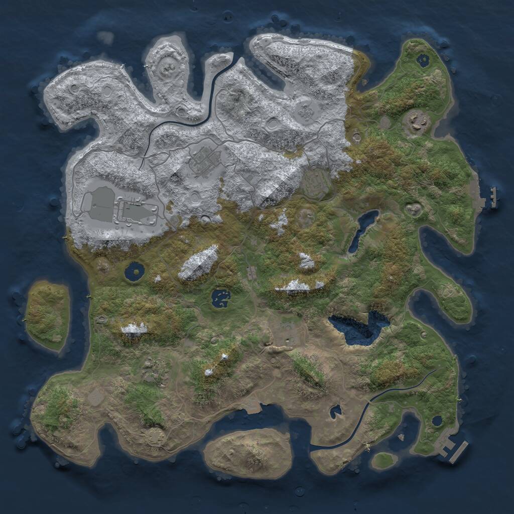 Rust Map: Procedural Map, Size: 4000, Seed: 643688630, 13 Monuments