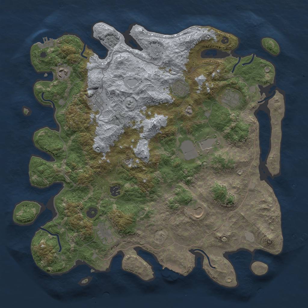 Rust Map: Procedural Map, Size: 4200, Seed: 338541, 16 Monuments