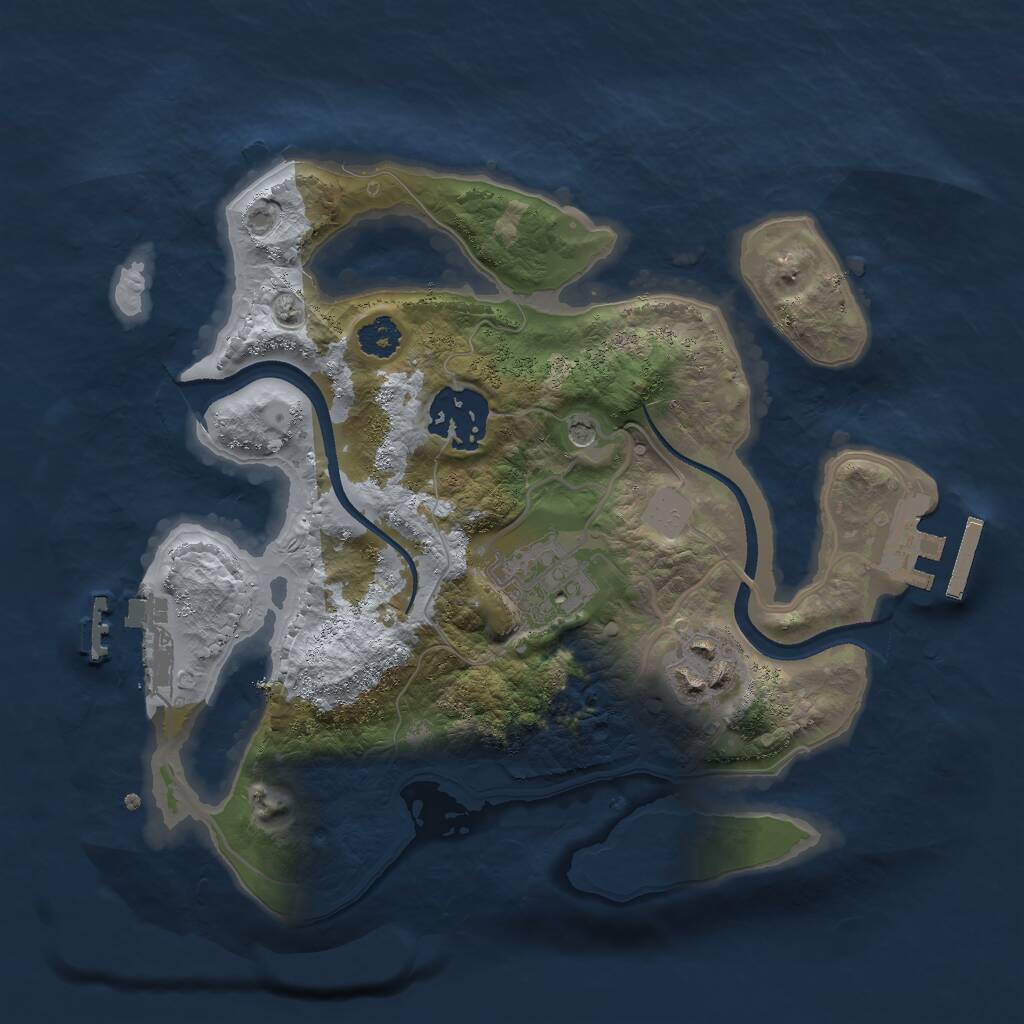 Rust Map: Procedural Map, Size: 2500, Seed: 258117, 7 Monuments