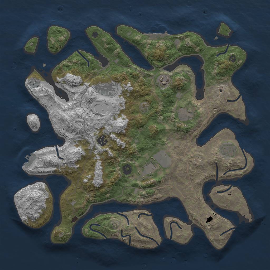Rust Map: Procedural Map, Size: 4000, Seed: 266, 15 Monuments