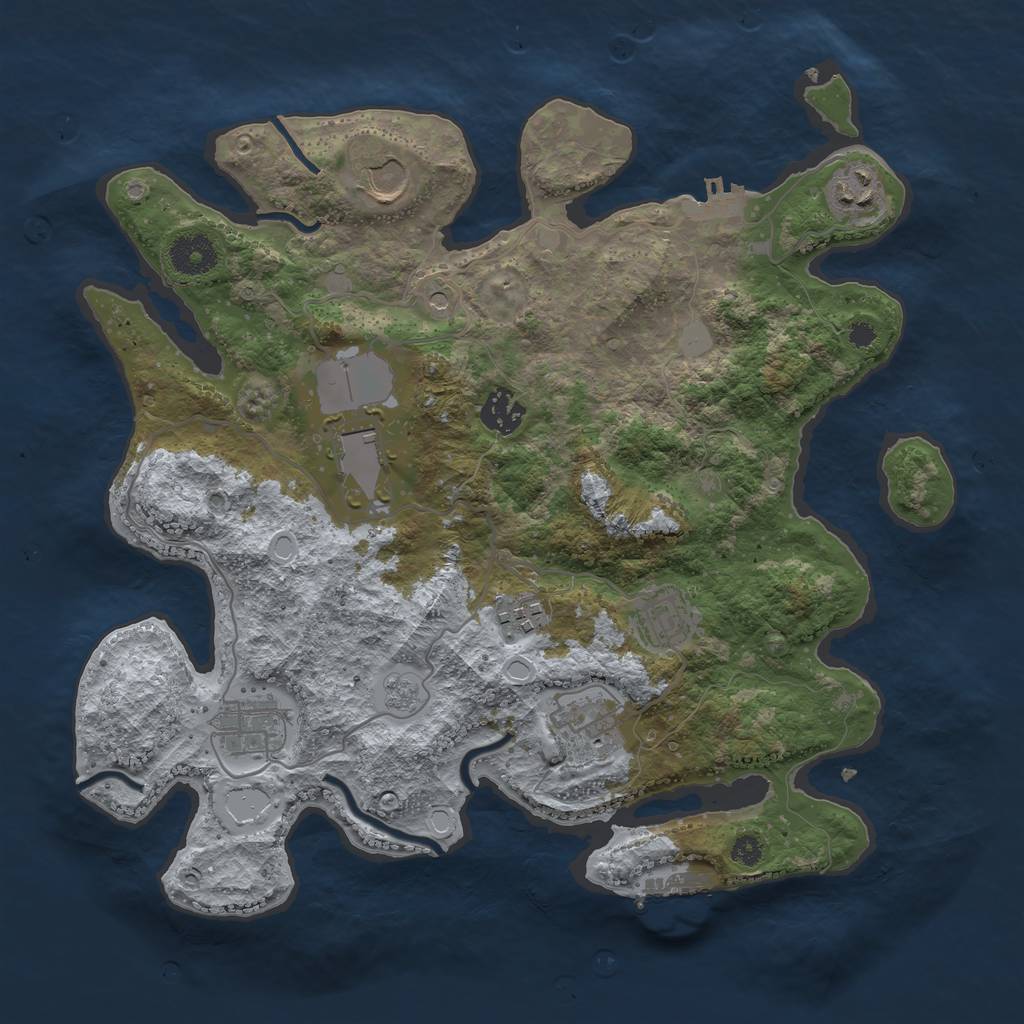 Rust Map: Procedural Map, Size: 3500, Seed: 1517068700, 15 Monuments