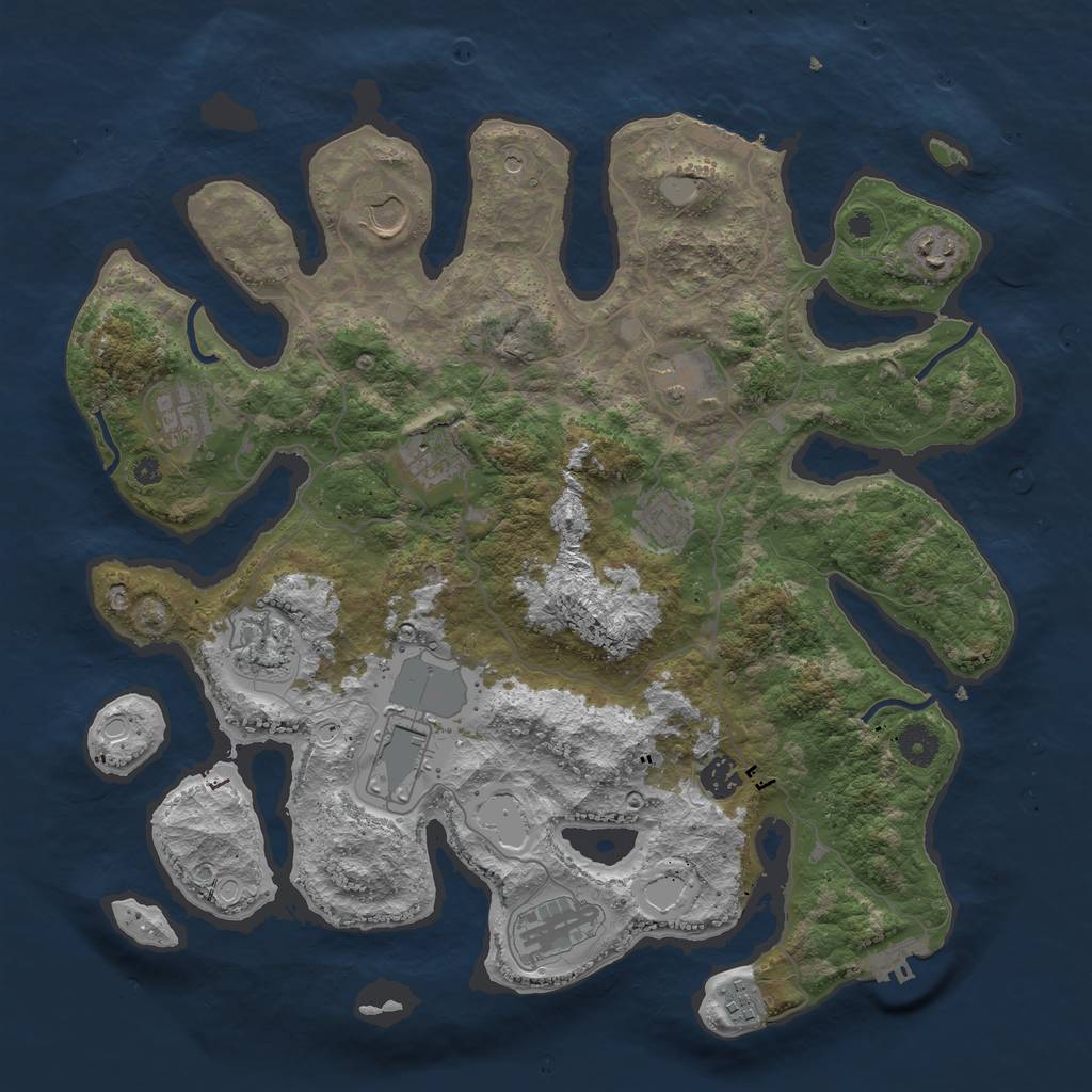 Rust Map: Procedural Map, Size: 4000, Seed: 117064445, 19 Monuments