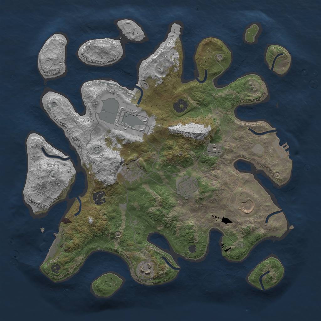 Rust Map: Procedural Map, Size: 3500, Seed: 1564886, 15 Monuments