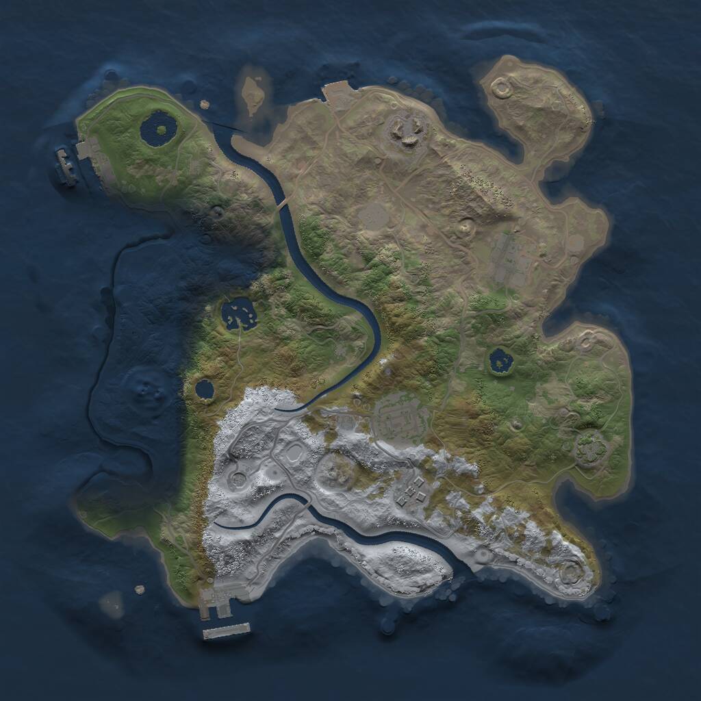 Rust Map: Procedural Map, Size: 3000, Seed: 381764094, 10 Monuments