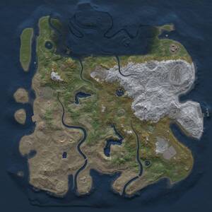 Thumbnail Rust Map: Procedural Map, Size: 4050, Seed: 1222199084, 14 Monuments