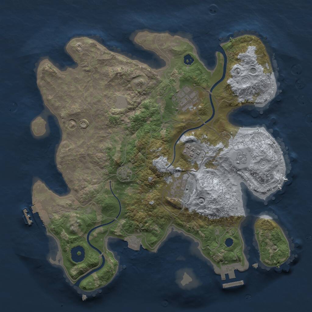 Rust Map: Procedural Map, Size: 3000, Seed: 456, 8 Monuments