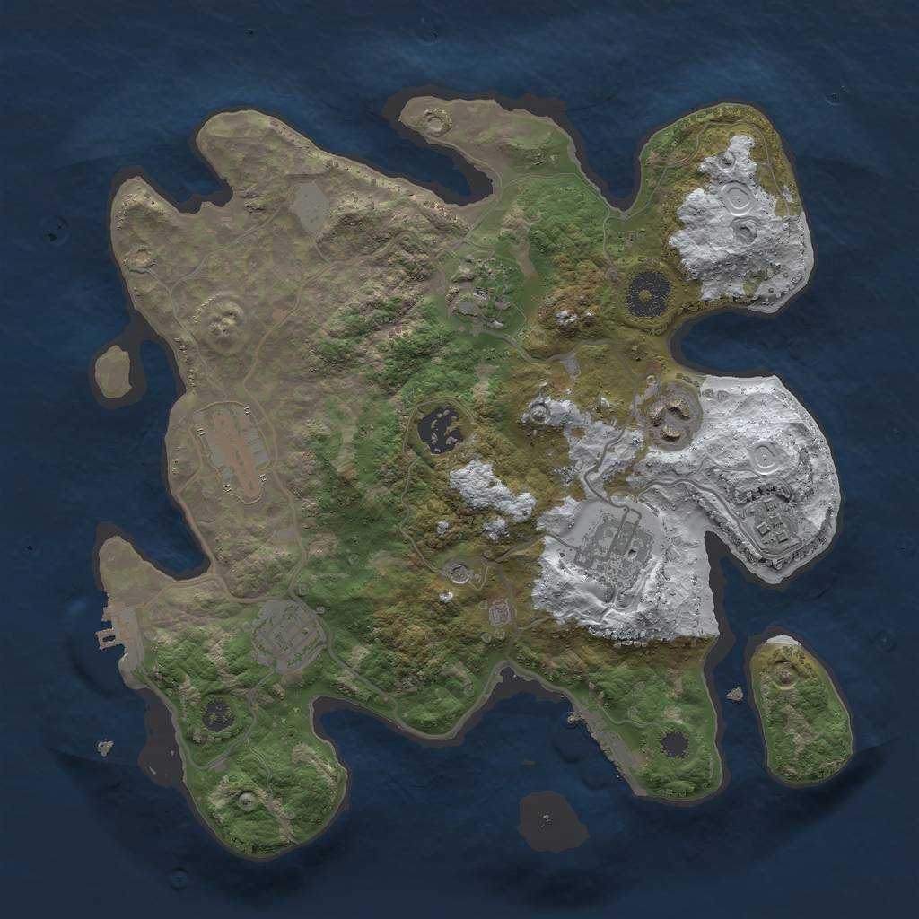 Rust Map: Procedural Map, Size: 3000, Seed: 456, 15 Monuments