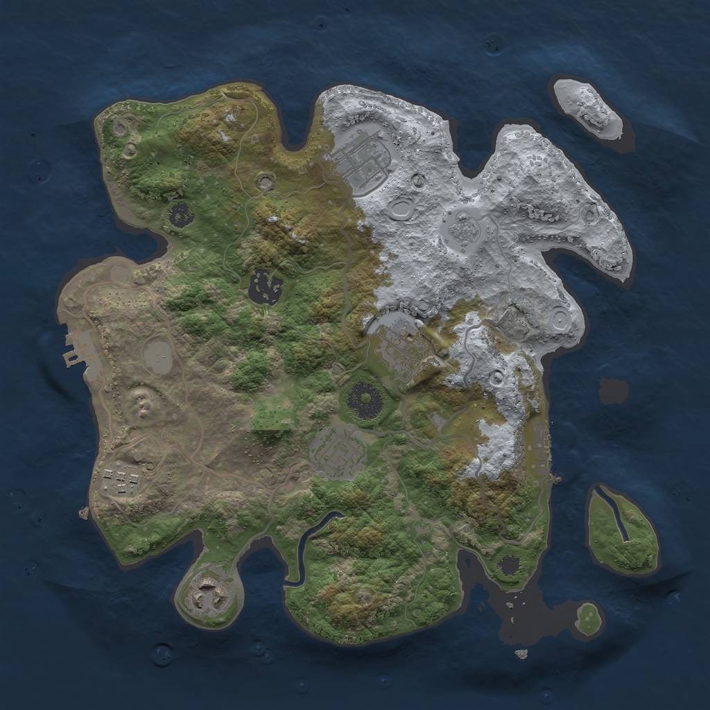 Rust Map: Procedural Map, Size: 3000, Seed: 1741219246, 14 Monuments