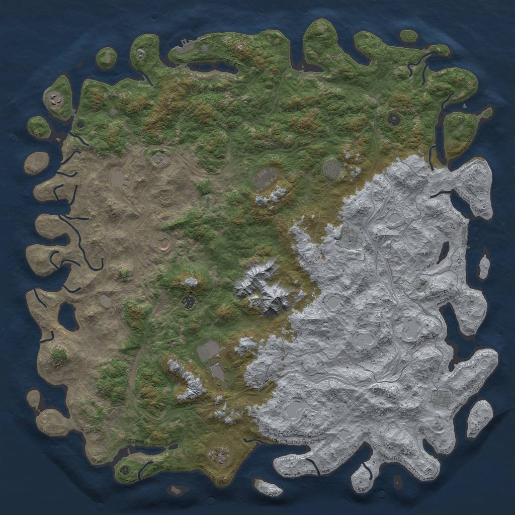 Rust Map: Procedural Map, Size: 6000, Seed: 1522531, 20 Monuments