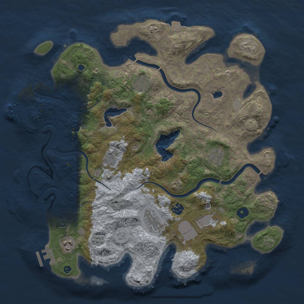 Rust Map: Procedural Map, Size: 4000, Seed: 1432993643, 14 Monuments
